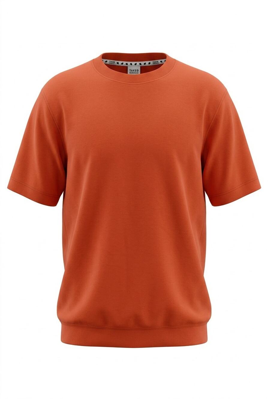 Takeo Kikuchi Tokyo Men's Relaxed Fit T-Shirt Orange Crew Neck Size 2 Medium